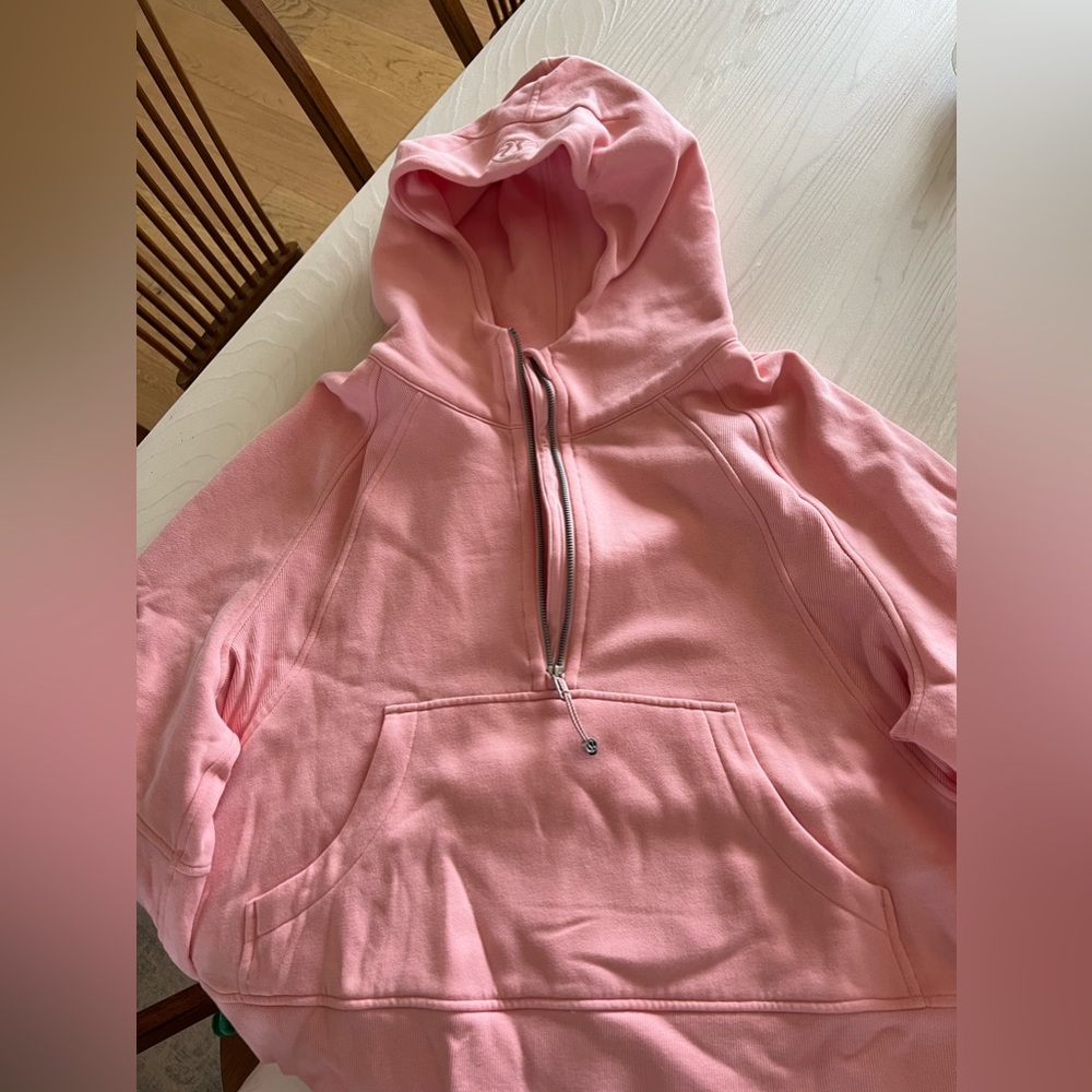 Scuba oversized half zip hoodie. Dew pink! Size XL/XXL. Worn once. Like new.